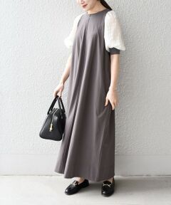 SHIPS / シップス ロング・マキシ丈ワンピース | 《一部追加予約》*〈手洗い可能〉ボリュームスリーブカットワンピース◆