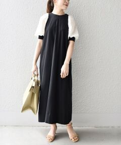 SHIPS / シップス ロング・マキシ丈ワンピース | 《一部追加予約》*〈手洗い可能〉ボリュームスリーブカットワンピース◆