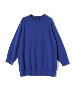 SHIPS Primary Navy Label:〈手洗い可能〉コットンスヴィンラグランプルオーバー