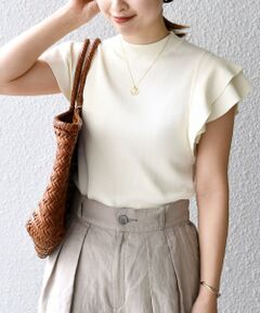 SHIPS / シップス ニット・セーター | *〈UVカット/接触冷感/手洗い可能〉フリルショートスリーブニットプルオーバー◇