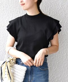 SHIPS / シップス ニット・セーター | *〈UVカット/接触冷感/手洗い可能〉フリルショートスリーブニットプルオーバー◇