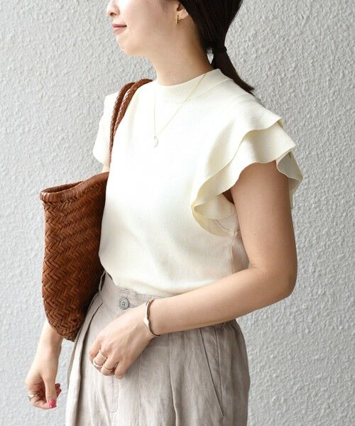 SHIPS / シップス ニット・セーター | *〈UVカット/接触冷感/手洗い可能〉フリルショートスリーブニットプルオーバー◇ | 詳細4