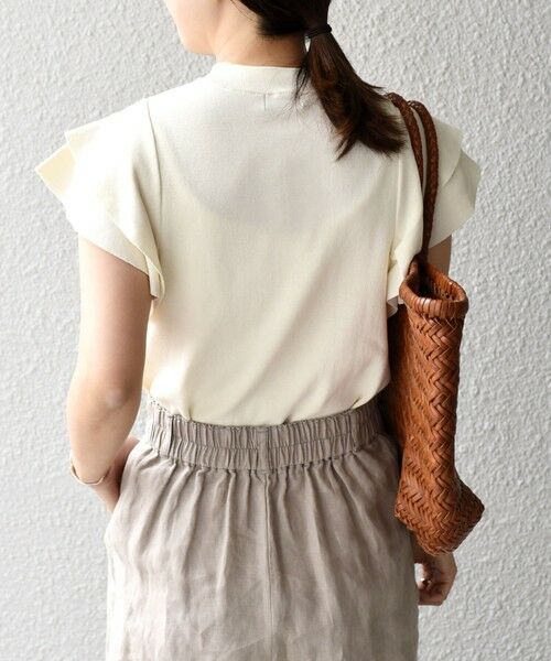 SHIPS / シップス ニット・セーター | *〈UVカット/接触冷感/手洗い可能〉フリルショートスリーブニットプルオーバー◇ | 詳細5