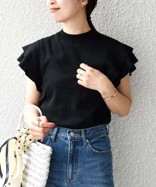 SHIPS / シップス ニット・セーター | *〈UVカット/接触冷感/手洗い可能〉フリルショートスリーブニットプルオーバー◇ | 詳細11