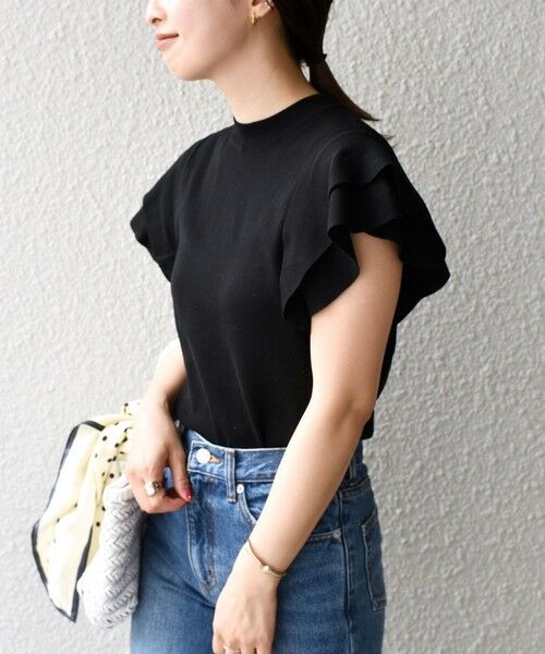 SHIPS / シップス ニット・セーター | *〈UVカット/接触冷感/手洗い可能〉フリルショートスリーブニットプルオーバー◇ | 詳細12