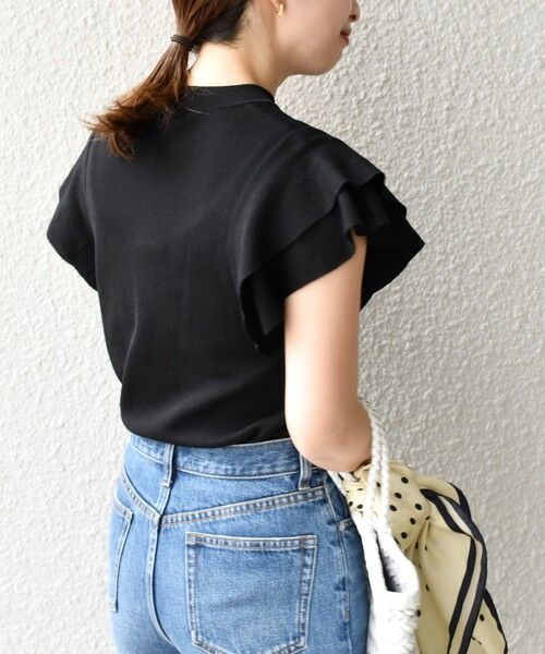 SHIPS / シップス ニット・セーター | *〈UVカット/接触冷感/手洗い可能〉フリルショートスリーブニットプルオーバー◇ | 詳細14