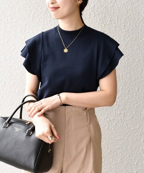 SHIPS / シップス ニット・セーター | *〈UVカット/接触冷感/手洗い可能〉フリルショートスリーブニットプルオーバー◇ | 詳細25