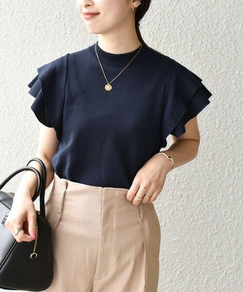 SHIPS / シップス ニット・セーター | *〈UVカット/接触冷感/手洗い可能〉フリルショートスリーブニットプルオーバー◇ | 詳細26