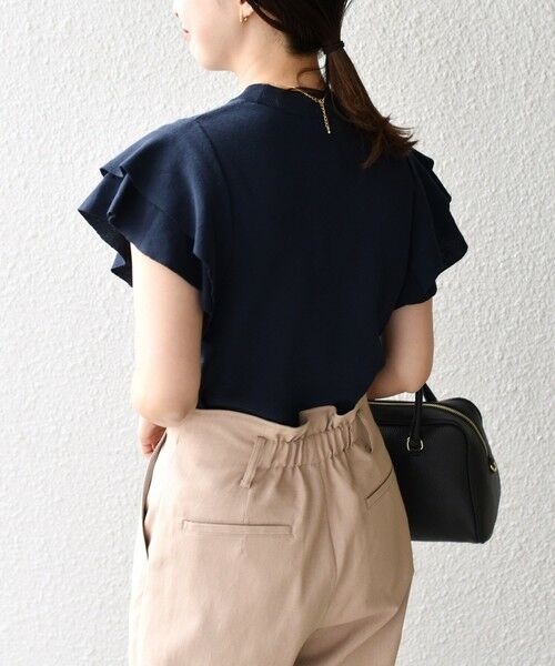 SHIPS / シップス ニット・セーター | *〈UVカット/接触冷感/手洗い可能〉フリルショートスリーブニットプルオーバー◇ | 詳細27
