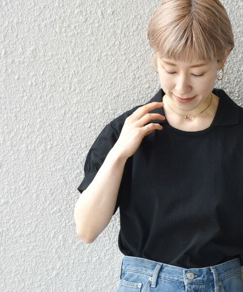 SHIPS for women / シップスウィメン カットソー | SHIPS any:〈抗菌消臭〉USAコットン ポロ ギャザー スリーブ TEE | 詳細14