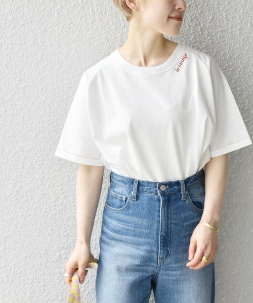 SHIPS for women / シップスウィメン カットソー | SHIPS any:〈ウォッシャブル〉ネック エンブロイダリー TEE | 詳細10