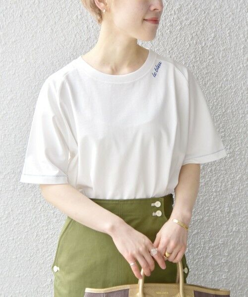 SHIPS for women / シップスウィメン カットソー | SHIPS any:〈ウォッシャブル〉ネック エンブロイダリー TEE | 詳細30