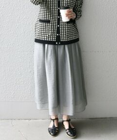 SHIPS / シップス ミニ・ひざ丈スカート | SHIPS any:〈ウォッシャブル〉ランダムタック シアー フレアスカート