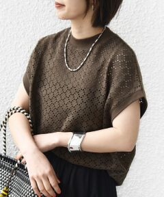 SHIPS / シップス カットソー | 《一部追加予約》【WEB限定】〈手洗い可能〉アイレット クルーネック プルオーバー