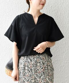 SHIPS / シップス カットソー | ALBINIキーネックフリルスリーブプルオーバー◇