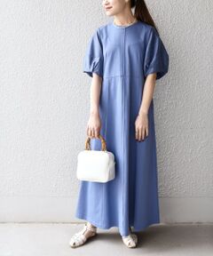 SHIPS / シップス ミニ丈・ひざ丈ワンピース | 〈手洗い可能〉アルビニオーガニックコットンフレアワンピース