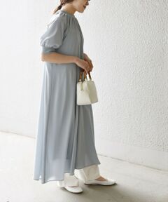 SHIPS / シップス ミニ丈・ひざ丈ワンピース | *〈洗濯機可能〉ジョーゼットリブ切替ワンピース◇