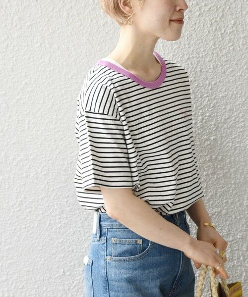 SHIPS for women / シップスウィメン カットソー | 【SHIPS any別注】THE KNiTS: カラーボーダー リンガーTEE | 詳細7