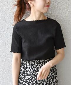 SHIPS any:〈ウォッシャブル〉シャーリング ライク ボートネック TEE