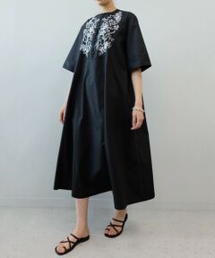 SHIPS / シップス ロング・マキシ丈ワンピース | *〈洗濯機可能〉配色刺繍ワンピース◇
