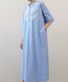 SHIPS / シップス ロング・マキシ丈ワンピース | *〈洗濯機可能〉配色刺繍ワンピース◇