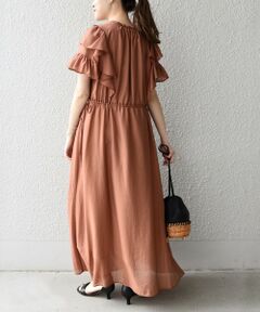 SHIPS / シップス ロング・マキシ丈ワンピース | 《一部追加予約》*〈手洗い可能〉シアーカルゼフリルワンピース◆