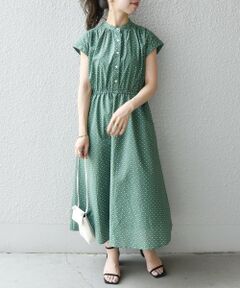 SHIPS / シップス ロング・マキシ丈ワンピース | SHIPS any:〈ウォッシャブル〉ジオメトリック フレンチスリーブ ワンピース