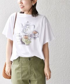 SHIPS / シップス カットソー | *オーガニックコットンカフェプリントTEE◇