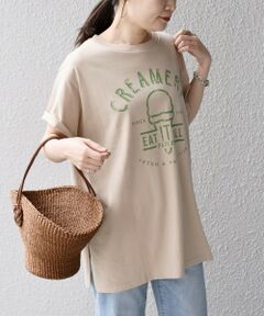 SHIPS / シップス カットソー | *オーガニックコットンカフェプリントTEE◇