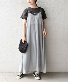 SHIPS / シップス ロング・マキシ丈ワンピース | 〈手洗い可能〉シアサッカーギンガムキャミソールワンピース