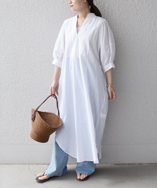 SHIPS for women / シップスウィメン ロング・マキシ丈ワンピース | 【SHIPS別注】Sohana:〈手洗い可能〉ピンタックワンピース◇ | 詳細3