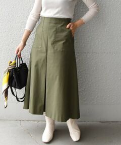 SHIPS / シップス ミニ・ひざ丈スカート | SHIPS any:〈ウォッシャブル〉シンプル フロント ボックスプリーツ タック ミディ スカート