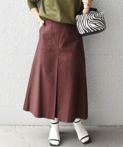 SHIPS / シップス ミニ・ひざ丈スカート | SHIPS any:〈ウォッシャブル〉シンプル フロント ボックスプリーツ タック ミディ スカート