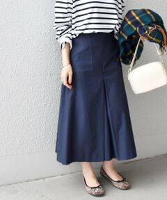 SHIPS / シップス ミニ・ひざ丈スカート | SHIPS any:〈ウォッシャブル〉シンプル フロント ボックスプリーツ タック ミディ スカート