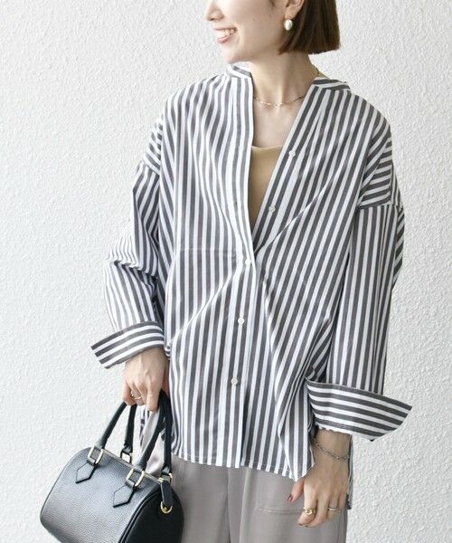 SHIPS / シップス シャツ・ブラウス | 《一部追加予約》SHIPS any:〈洗濯機可能〉REPREVE バンド カラー シャツ | 詳細27