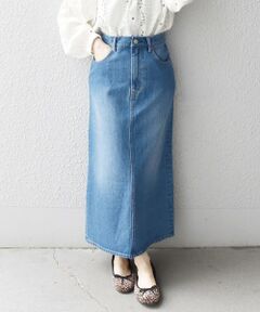 SHIPS any:〈ウォッシャブル〉ストレート デニム スカート［SHIPS any DENIM］