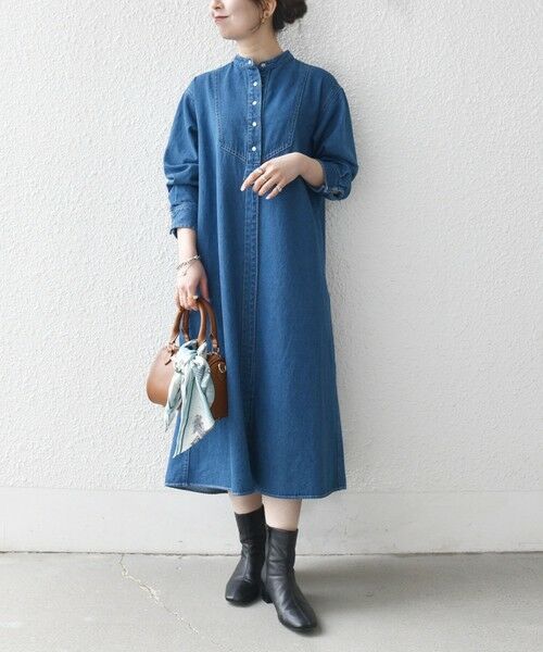 SHIPS / シップス ロング・マキシ丈ワンピース | SHIPS any:〈洗濯機可能〉デニム ブザム シャツ ワンピース［SHIPS any DENIM］ | 詳細2