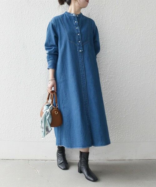 SHIPS / シップス ロング・マキシ丈ワンピース | SHIPS any:〈洗濯機可能〉デニム ブザム シャツ ワンピース［SHIPS any DENIM］ | 詳細3