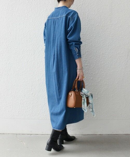 SHIPS / シップス ロング・マキシ丈ワンピース | SHIPS any:〈洗濯機可能〉デニム ブザム シャツ ワンピース［SHIPS any DENIM］ | 詳細4