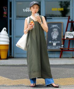 SHIPS / シップス ロング・マキシ丈ワンピース | 【SHIPS any別注】MIYAKO TAKAYAMA × SHIPS any: オールシーズン ステッチ ワンピース