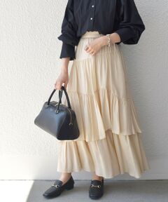 SHIPS / シップス ロング・マキシ丈スカート | *〈手洗い可能〉ランダムティアードロングスカート◇