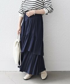 SHIPS / シップス ロング・マキシ丈スカート | *〈手洗い可能〉ランダムティアードロングスカート◇