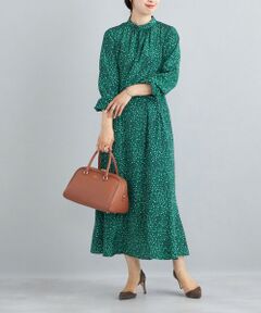 SHIPS / シップス ロング・マキシ丈ワンピース | 〈手洗い可能〉ドビープリントマーメイドワンピース◇