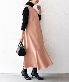 SHIPS / シップス ロング・マキシ丈ワンピース | *〈手洗い可能〉ペプラムワンピース◇