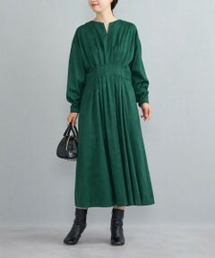 SHIPS / シップス ロング・マキシ丈ワンピース | 〈手洗い可能〉フェイクスエードウエストタックワンピース◇