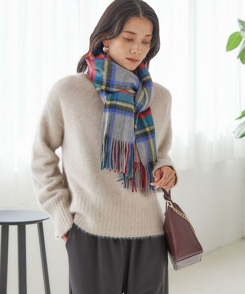 SHIPS / シップス マフラー・ショール・スヌード・ストール | チェック カシミヤ ストール | 詳細2