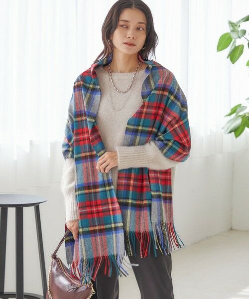 SHIPS / シップス マフラー・ショール・スヌード・ストール | チェック カシミヤ ストール | 詳細3