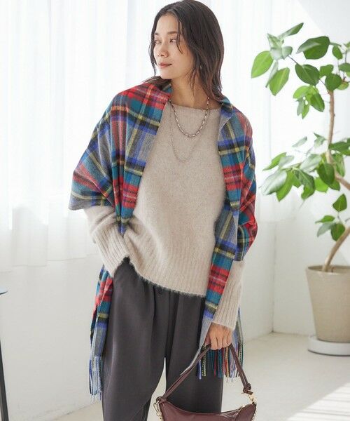 SHIPS / シップス マフラー・ショール・スヌード・ストール | チェック カシミヤ ストール | 詳細5