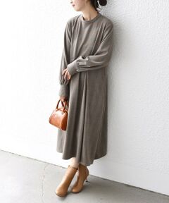 SHIPS / シップス ロング・マキシ丈ワンピース | *〈手洗い可能〉ツイル起毛ストレッチ切替ワンピース◇