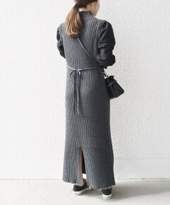 SHIPS / シップス ロング・マキシ丈ワンピース | *〈手洗い可能〉パフスリーブ布帛ニットワンピース◇